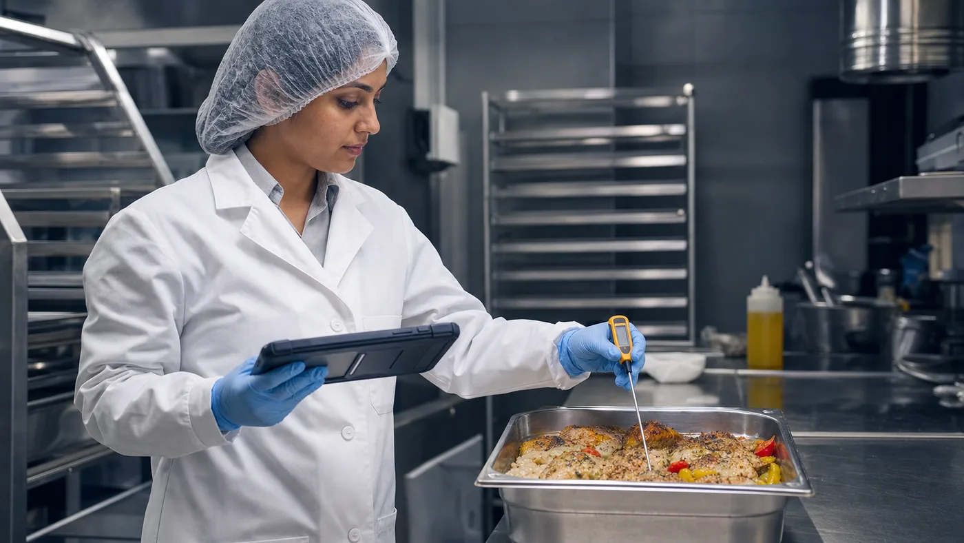 Food-safety inspectors carrying out professional field inspection work