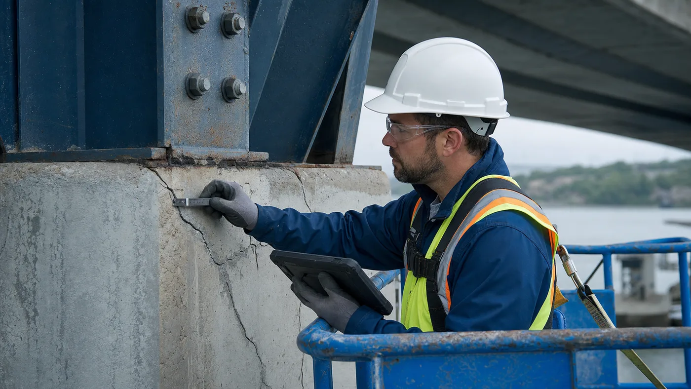 Structural inspectors carrying out professional field inspection work